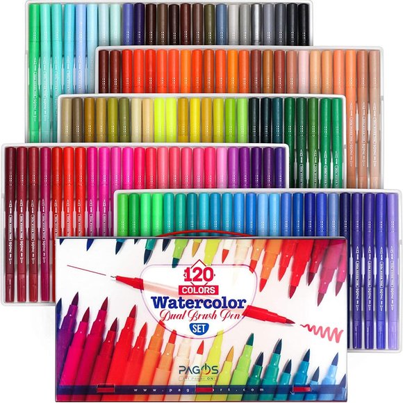 Pagos Other - Pagos 120 Dual Brush Pens Set for Adult Coloring